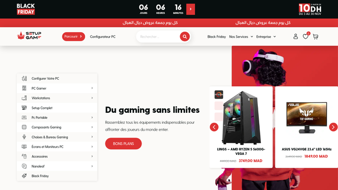 MSI - Pc Gamer Maroc – Setup Game  1ère Chaîne de Magasins Gaming au Maroc