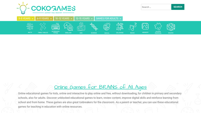 MEMORY Games for Adults on COKOGAMES