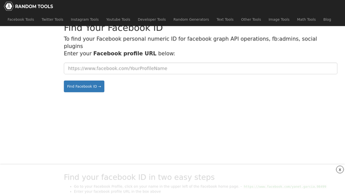 Facebook ID, Find my Facebook, Page numeric id