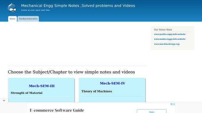 Question and answers  Mechanical Engg Simple Notes ,Solved problems and  Videos