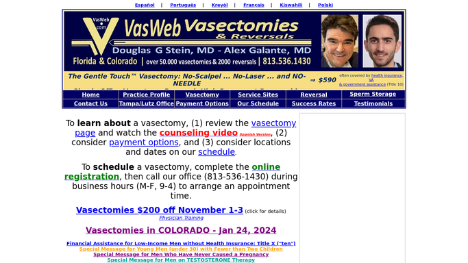 Low-Cost No-Cost Vasectomy in Hillsborough County Florida