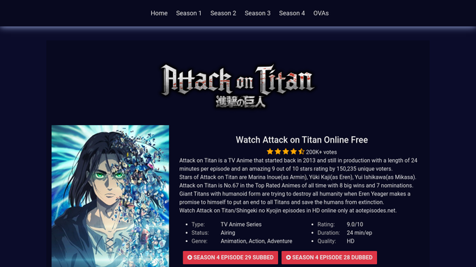 Watch Attack on Titan online