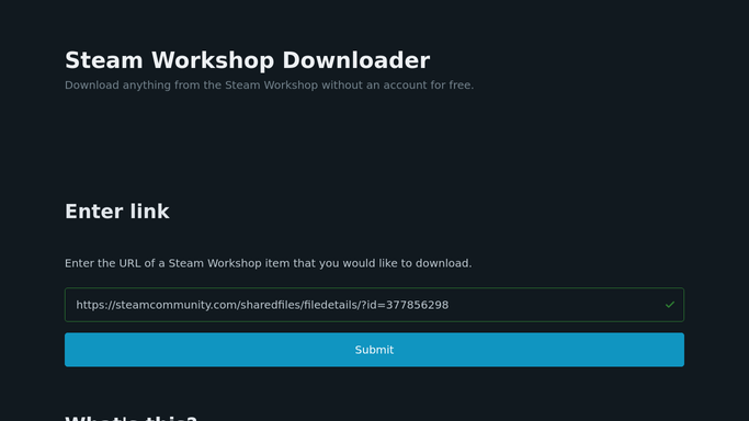 GitHub - MacThings/steam-workshop-downloader: Download Steam