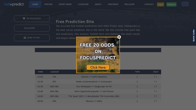 Best Free Football Prediction And Tips Website : BETWIZAD